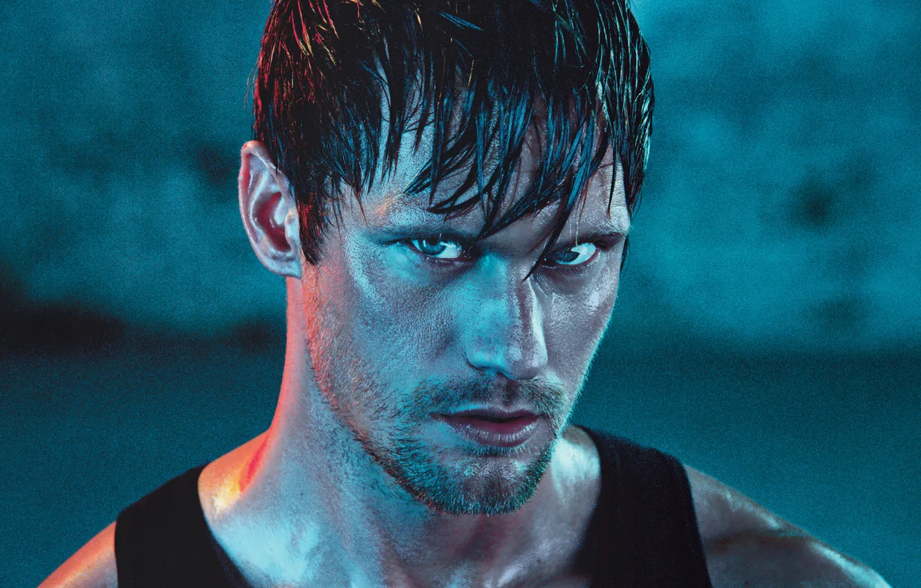 Photo wallpaper photoshoot, Alexander Skarsgård, Interview