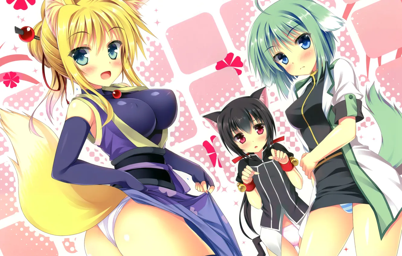 Photo wallpaper sexy, lingerie, ass, pantsu, panties, thighhighs, erect nipples, green eyes