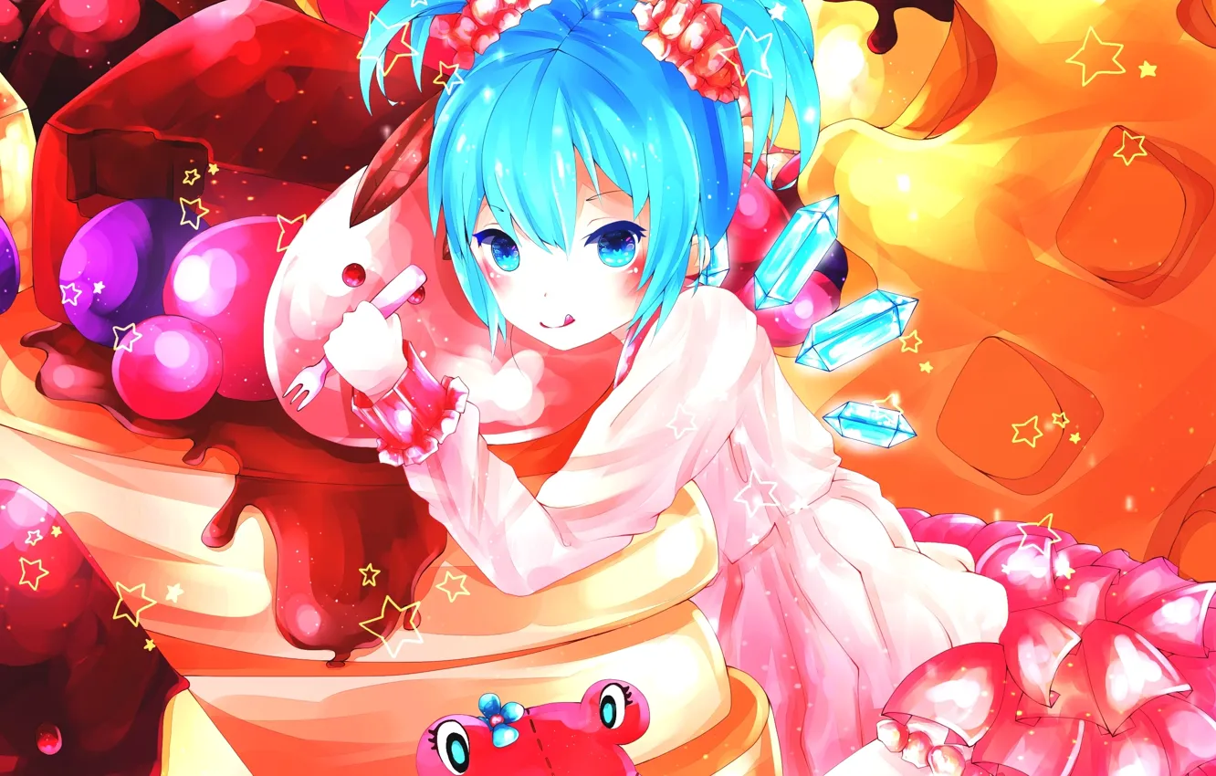 Photo wallpaper toy, art, crystals, plug, touhou, cirno, milchiah, zvesdochka