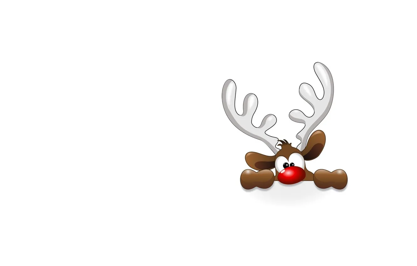 Photo wallpaper mood, minimalism, deer, New year, horns, the awful shy