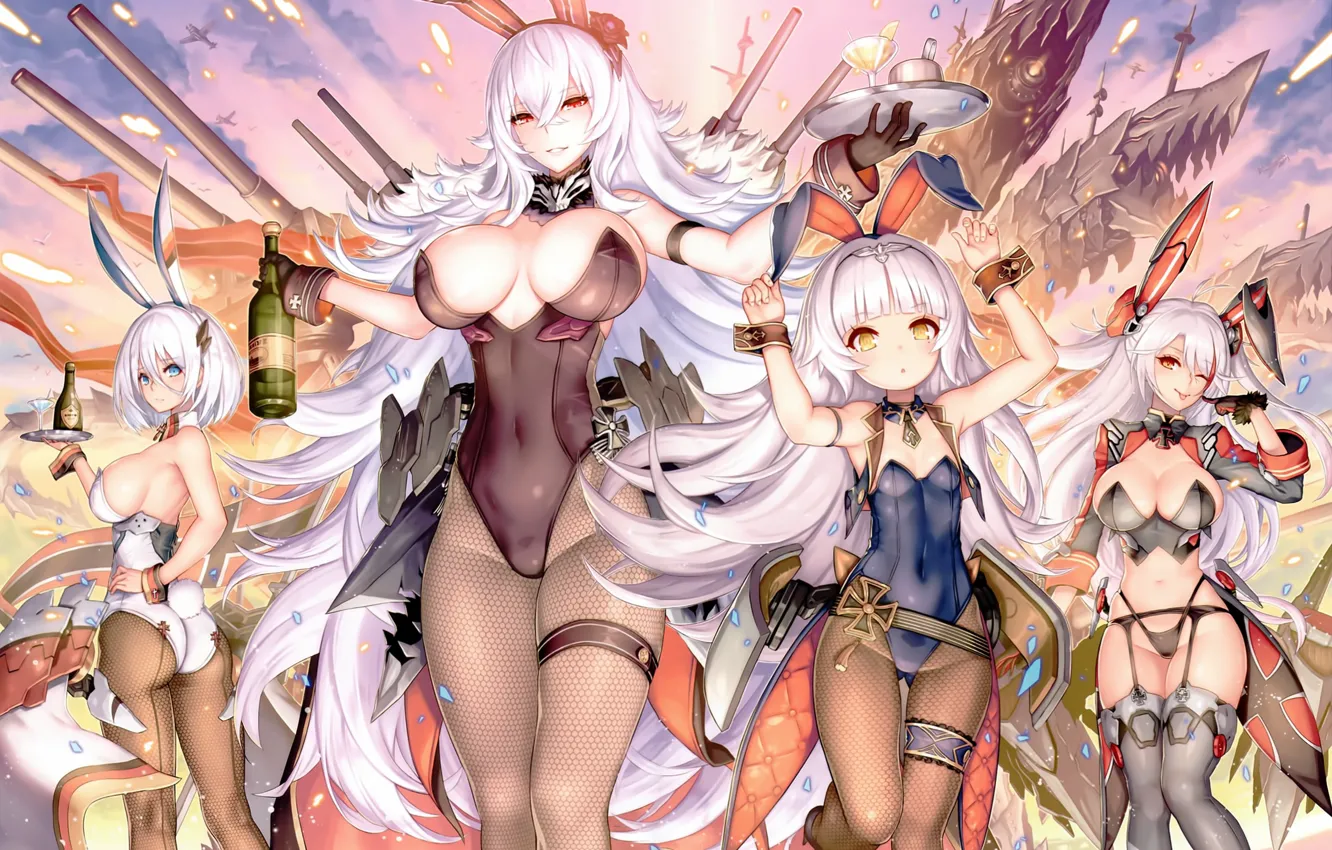 Photo wallpaper girl, rabbit, Azur Lane