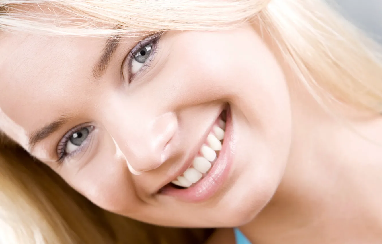 Photo wallpaper girl, smile, blonde