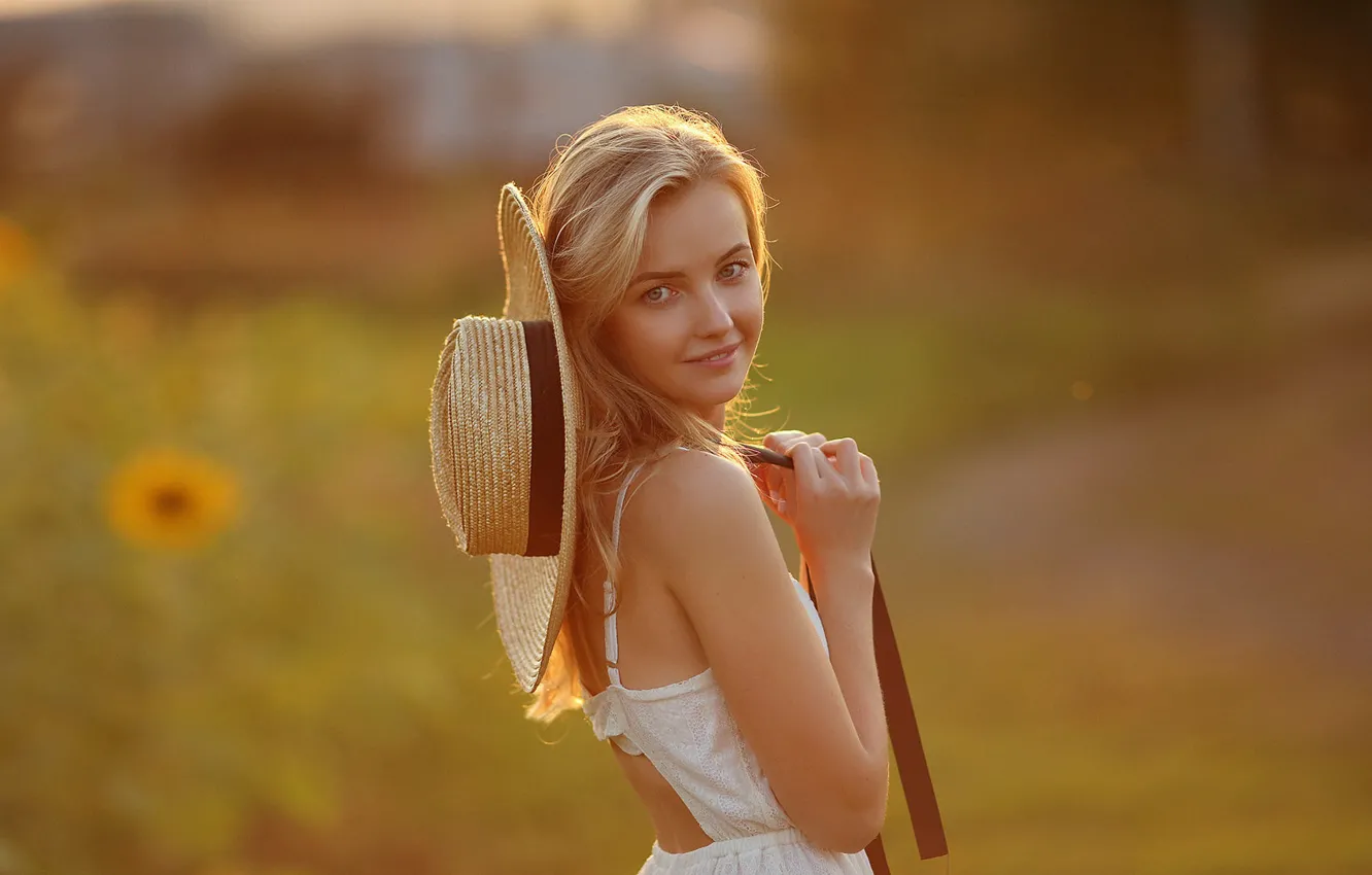 Photo wallpaper smile, Girl, hat, Dmitry Arhar