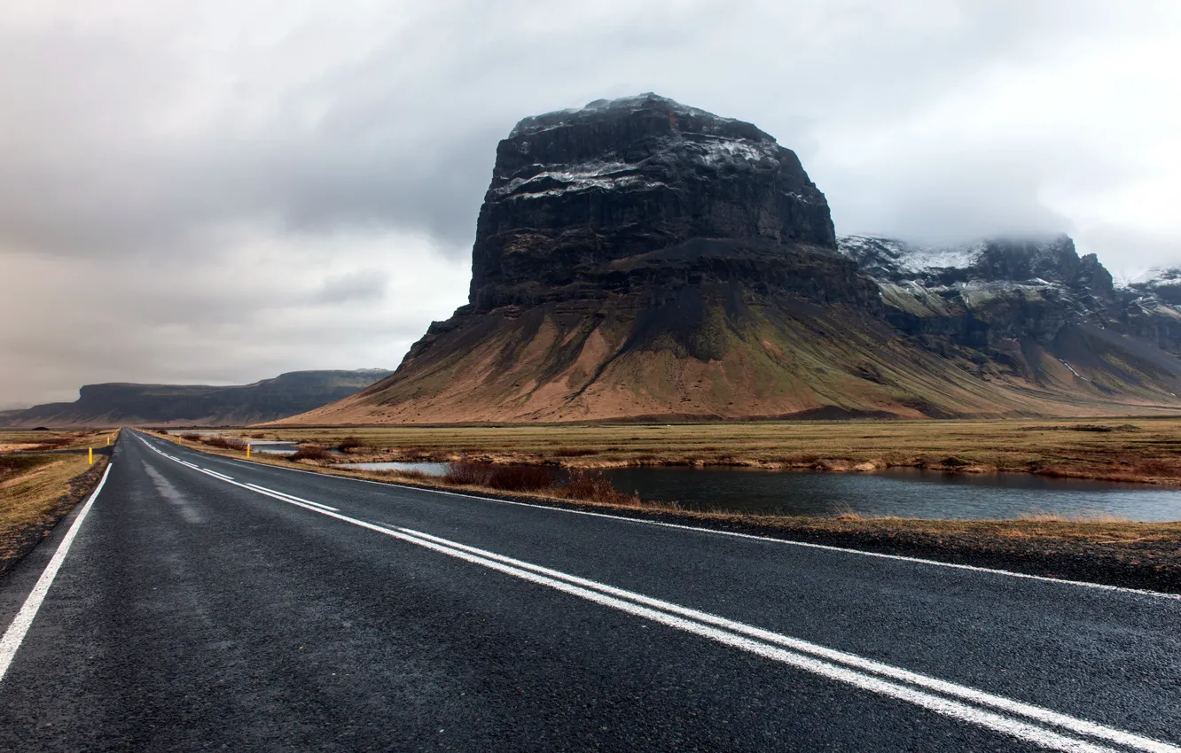 Photo wallpaper road, landscape, mountain