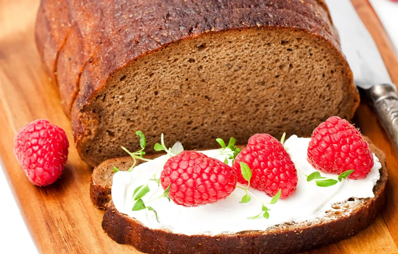 Photo wallpaper strawberry, bread, sandwiches