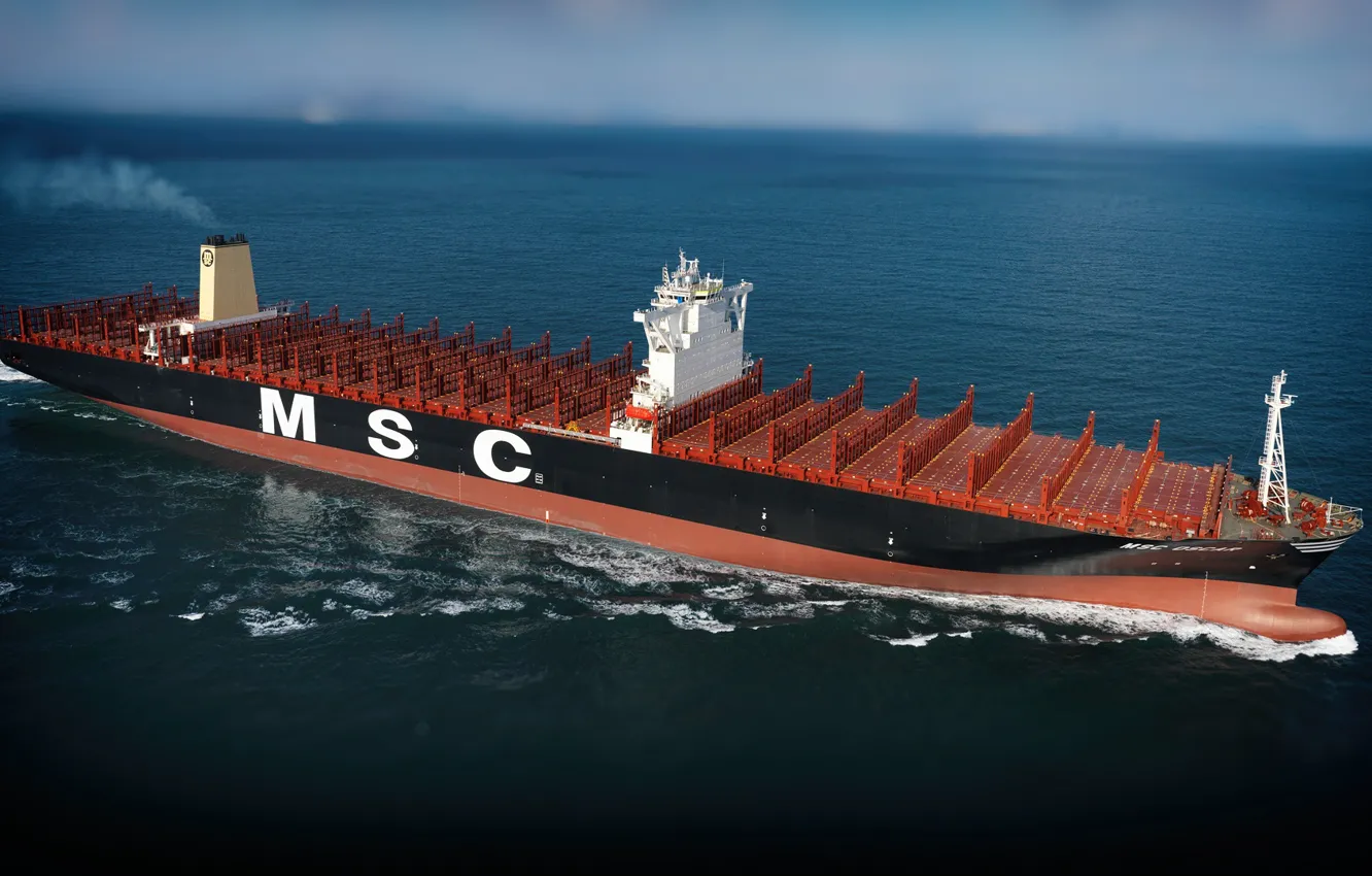 Photo wallpaper Sea, The ship, Oscar, A container ship, MSC, Vessel, A cargo ship, Container Ship