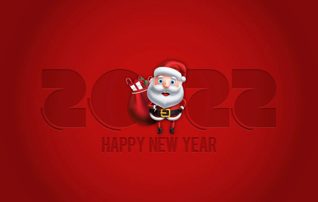 Photo wallpaper winter, background, holiday, new year, figures, Santa Claus, New Year, 2022
