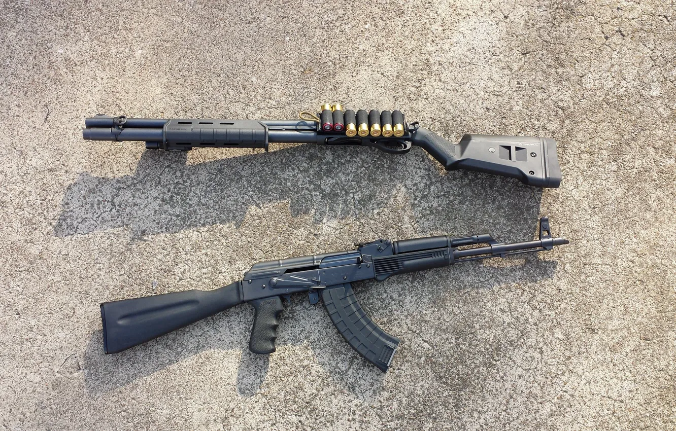 Photo wallpaper weapons, machine, the gun, Kalash, pump, Remington 870
