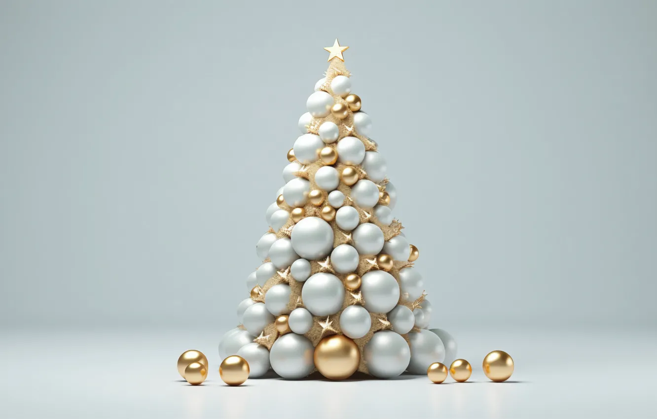 Photo wallpaper decoration, balls, tree, New Year, Christmas, gifts, new year, happy