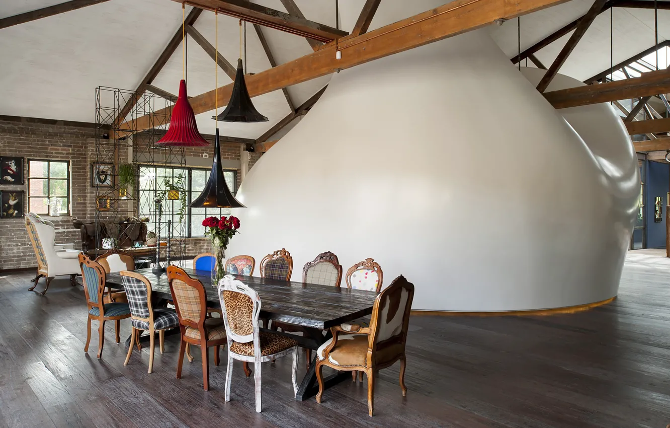 Photo wallpaper design, style, interior, dining room, Warehouse, Inspiring Loft