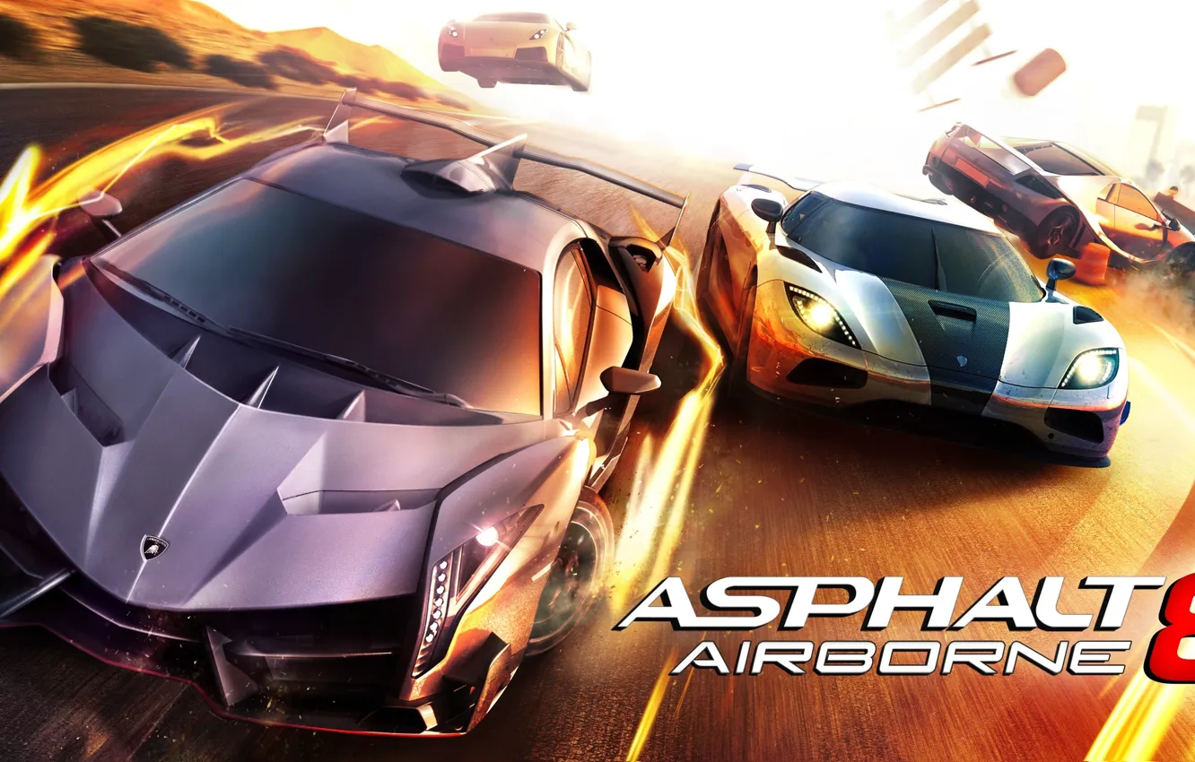 Photo wallpaper the game, race, game, race, iOS, Lamborghini Veneno, Koenigsegg Agera R, for android