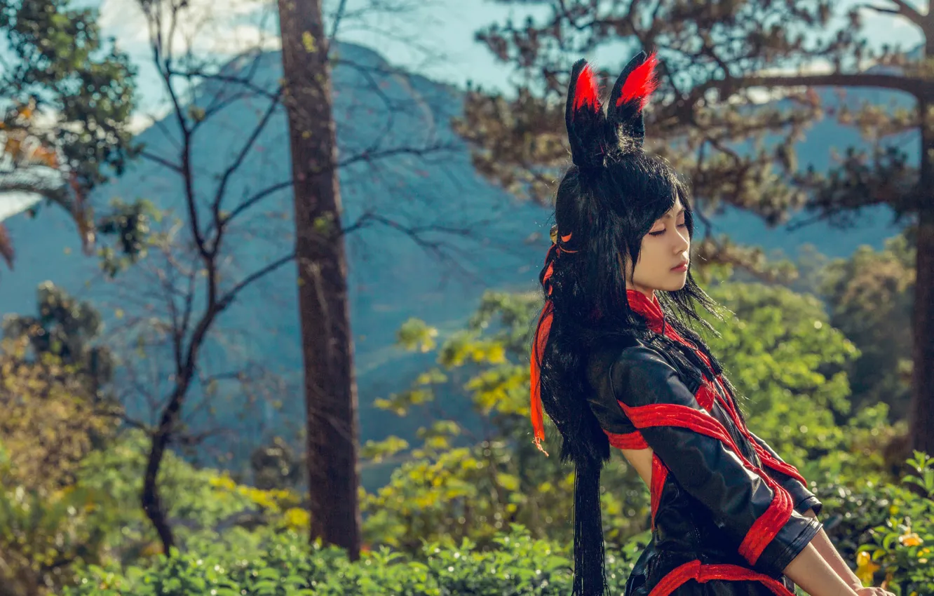 Photo wallpaper nature, style, background, Asian, cosplay