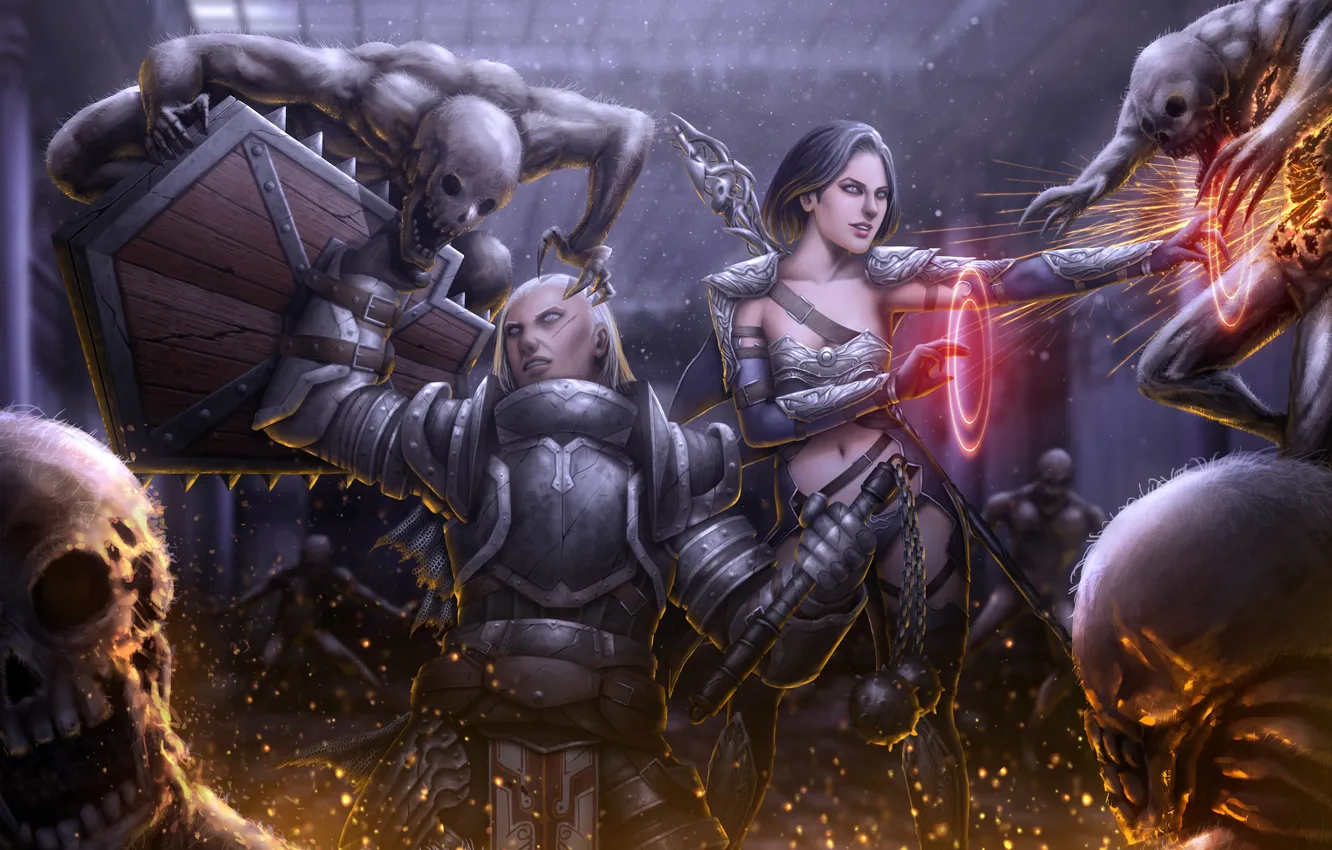 Photo wallpaper monster, MAG, armor, battle, Blizzard, rpg, Diablo III: Reaper of Souls