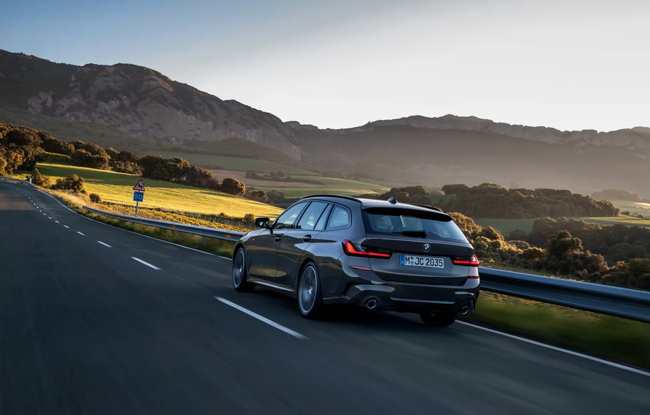 Photo wallpaper movement, BMW, 3-series, universal, Touring, 3P, 2019, dark gray