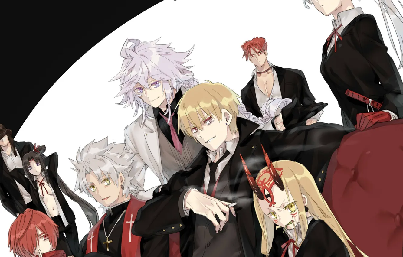 Photo wallpaper anime, art, sitting, characters, Fate / Grand Order, The destiny of a great campaign