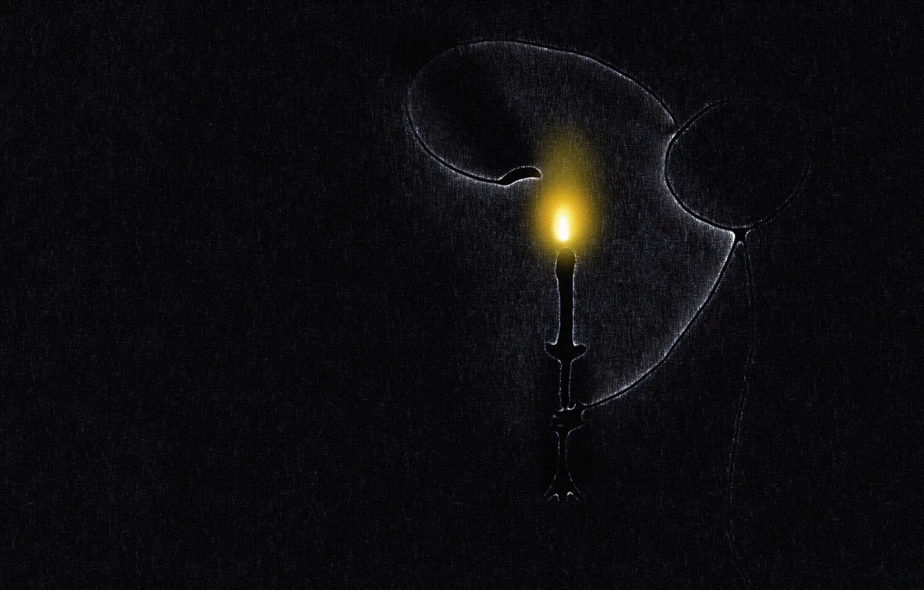 Photo wallpaper flame, the darkness, candles