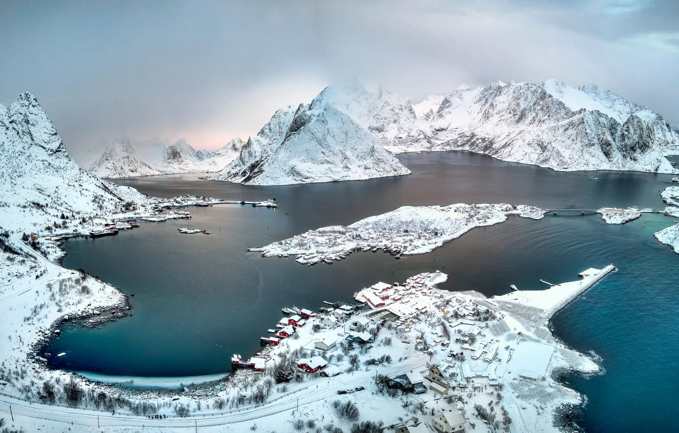 Photo wallpaper mountains, Norway, The Lofoten Islands