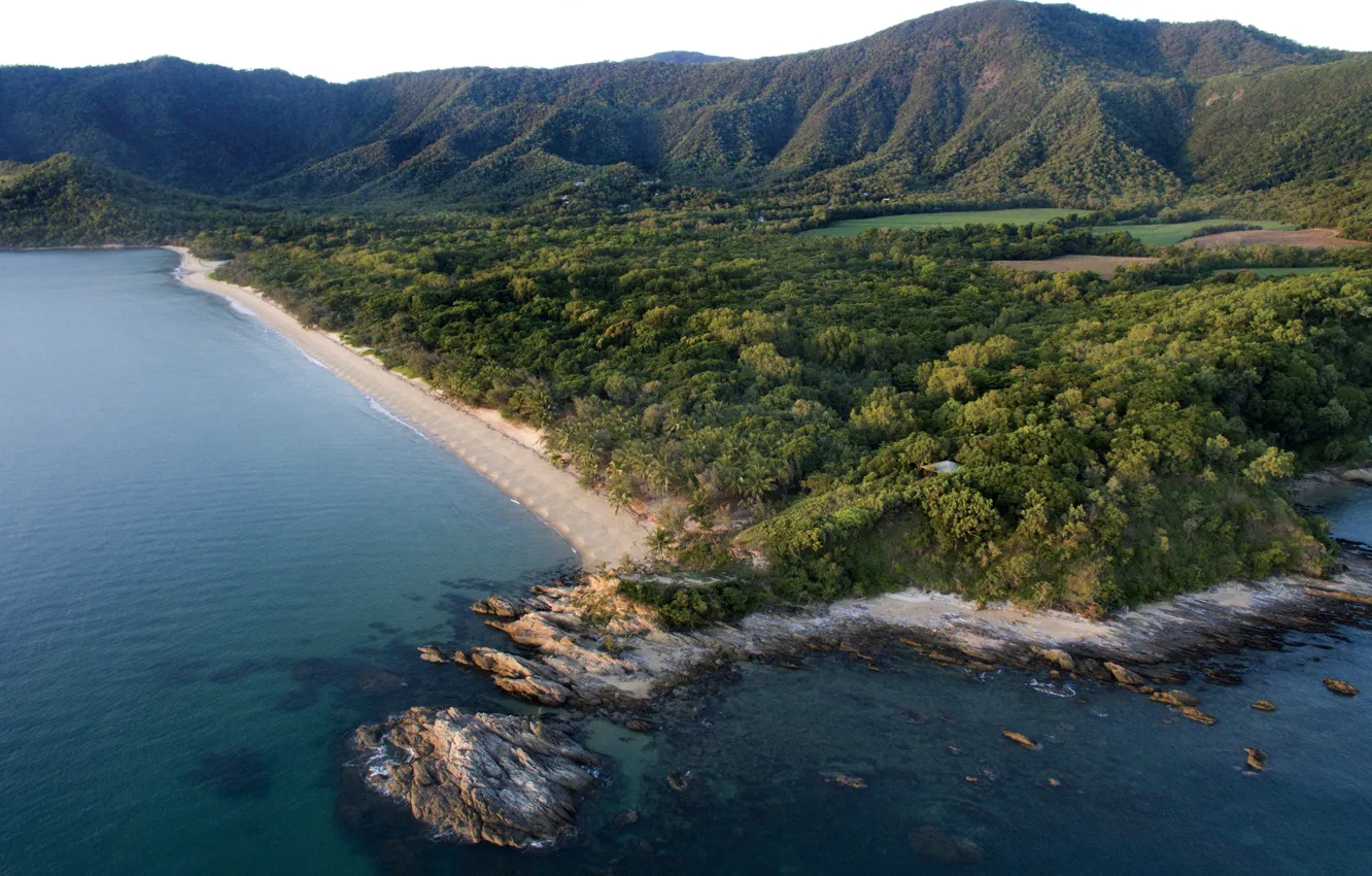 Photo wallpaper sea, mountains, shore, vegetation, Thala Beach Nature Reserve