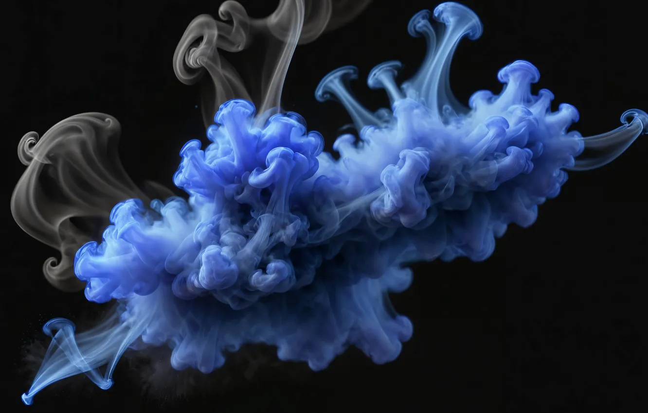 Photo wallpaper minimalism, smoke, art, abstraction, dark background, fiction