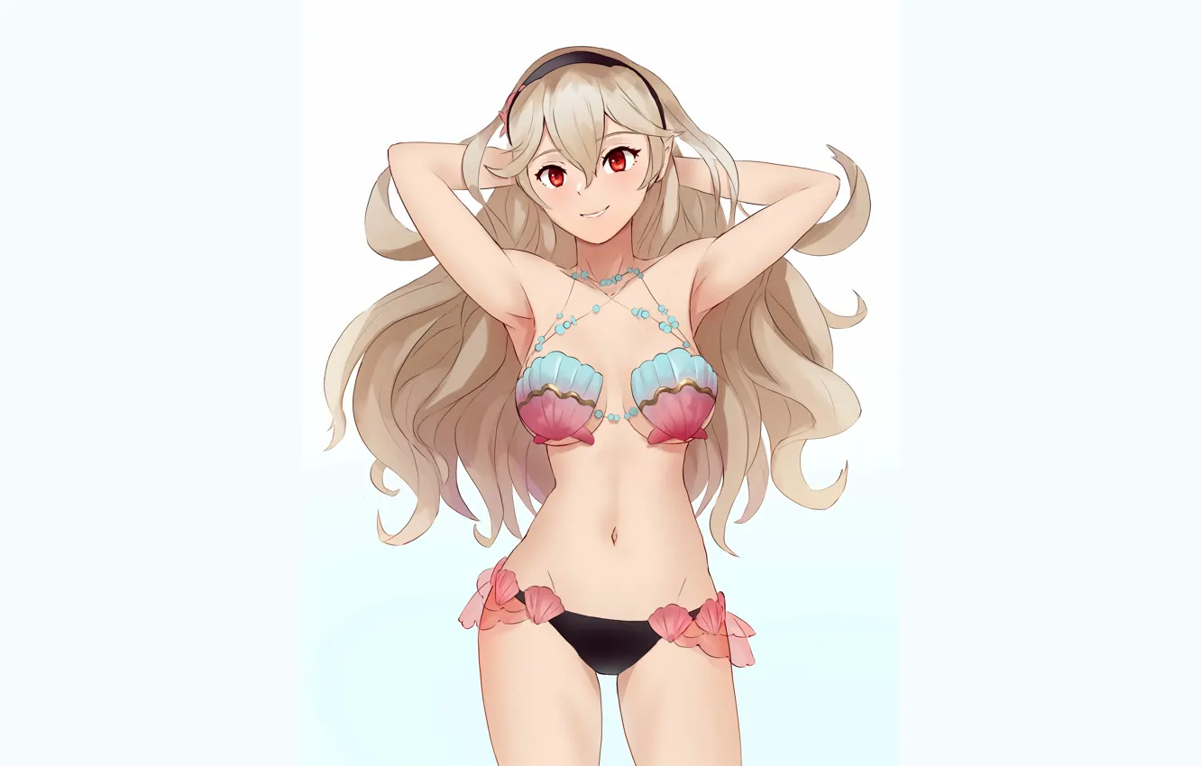 Photo wallpaper girl, summer, sexy, cleavage, long hair, boobs, anime, beautiful