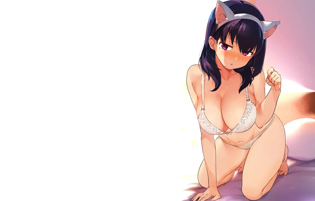 Photo wallpaper girl, sexy, lingerie, pantsu, bra, cleavage, panties, long hair