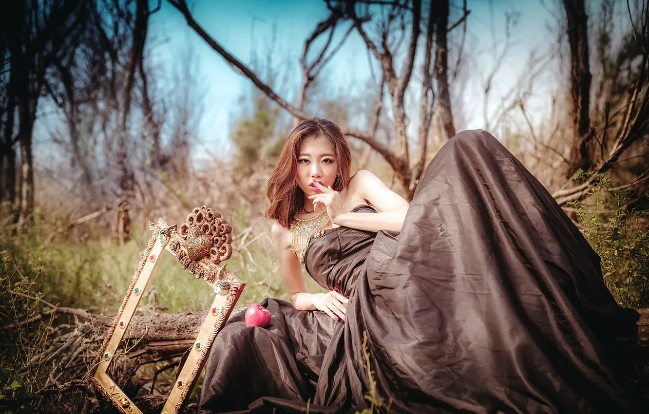 Photo wallpaper girl, pose, background