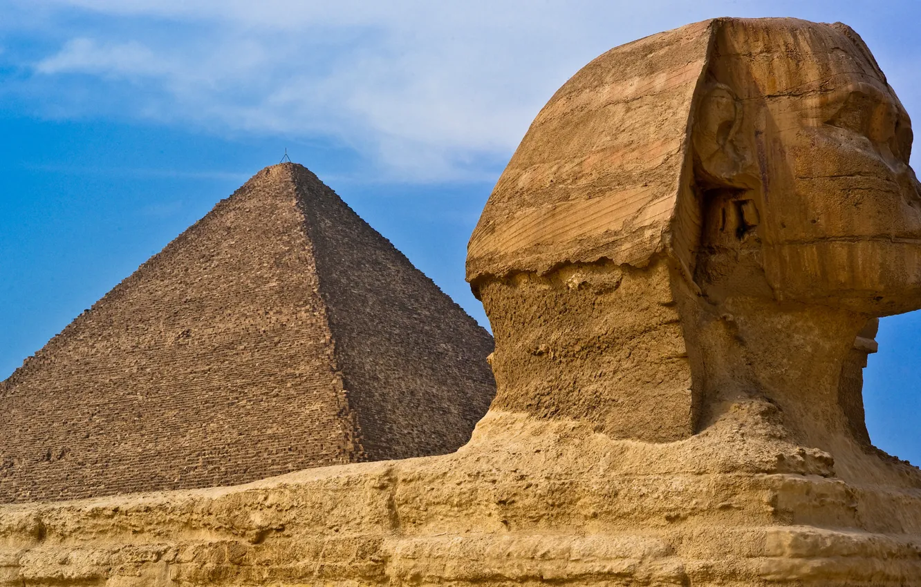 Photo wallpaper pyramid, Egypt, sculpture, Sphinx