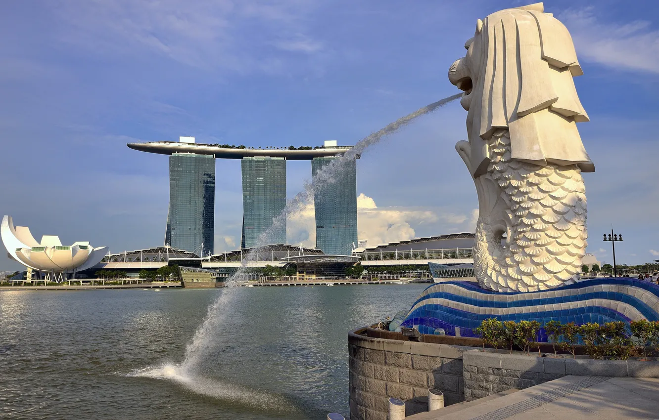 Photo wallpaper the city, river, Singapore