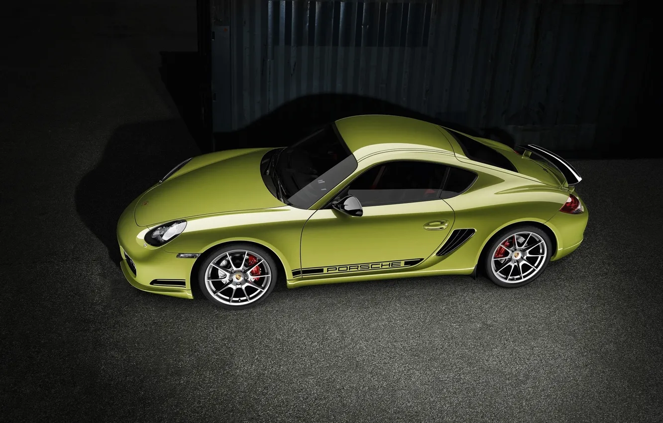 Photo wallpaper green, Porsche, cayman r2011
