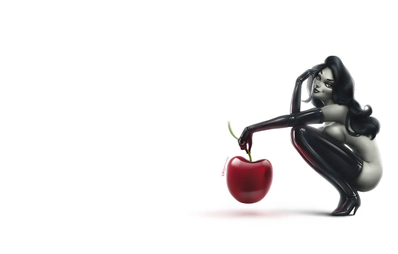 Photo wallpaper Girl, Minimalism, Figure, Cherry, Latex, Playboy, Art, Cherry