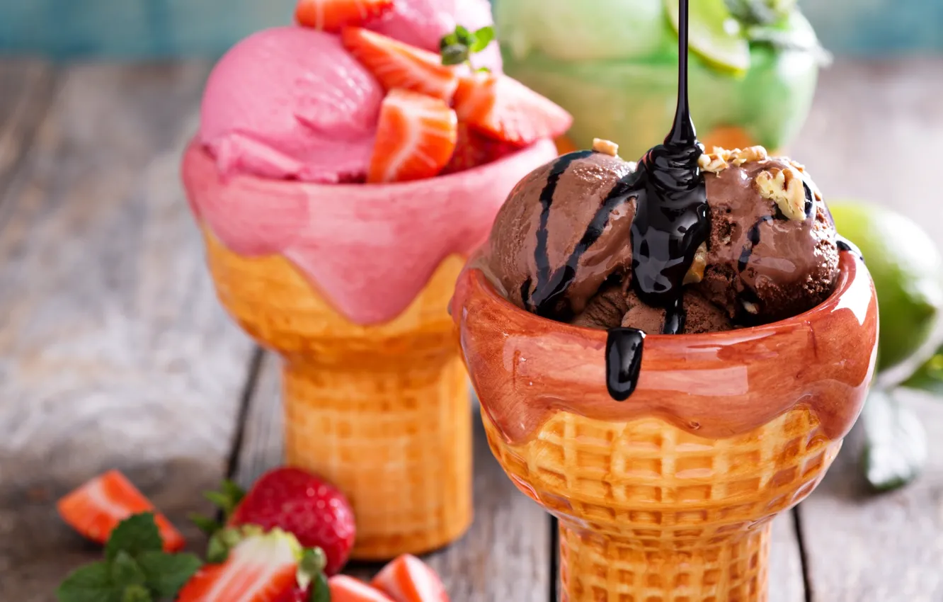 Photo wallpaper colorful, ice cream, dessert, sweet, sweet, dessert, ice cream