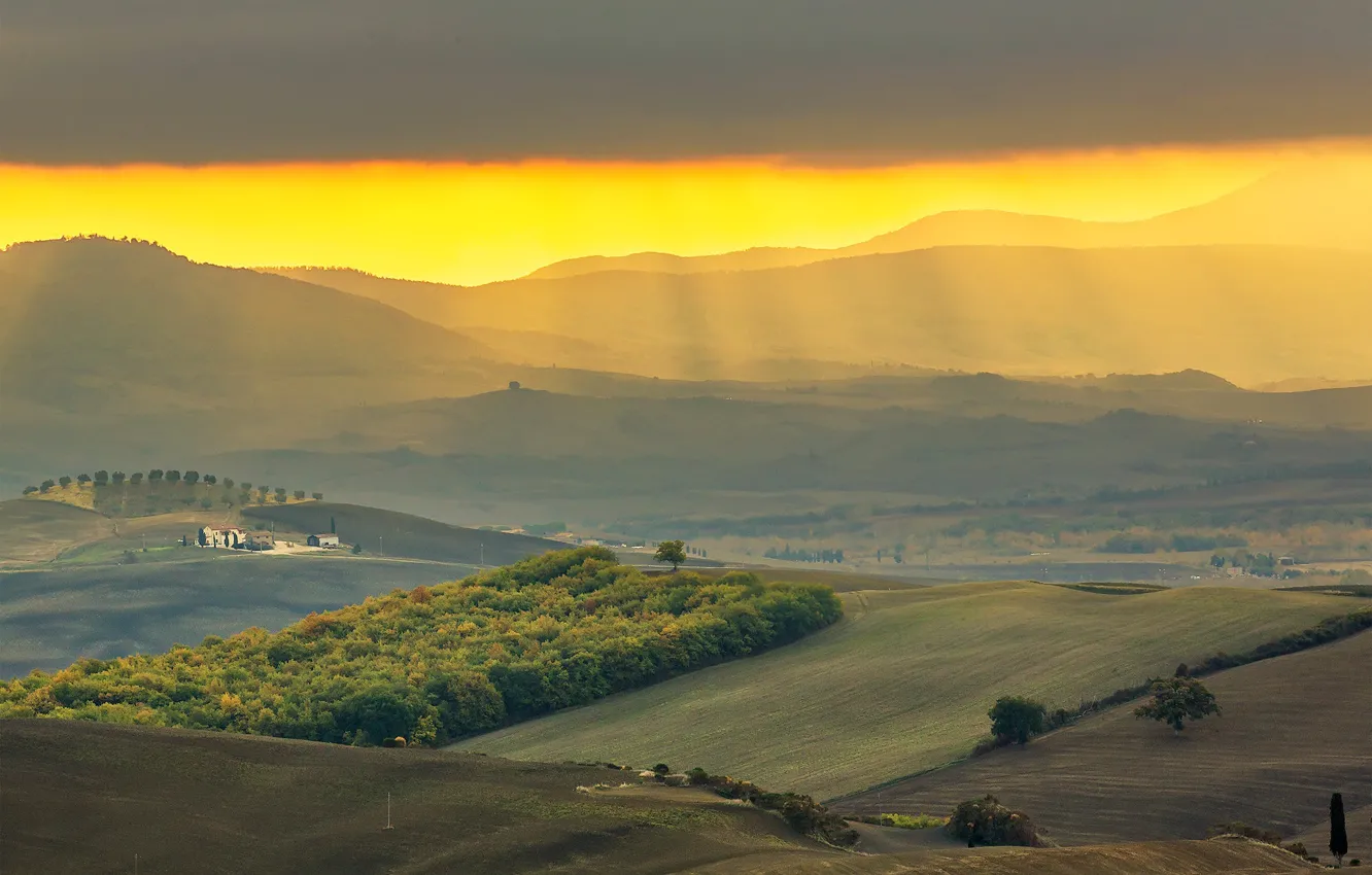 Photo wallpaper Italy, panorama, Tuscany