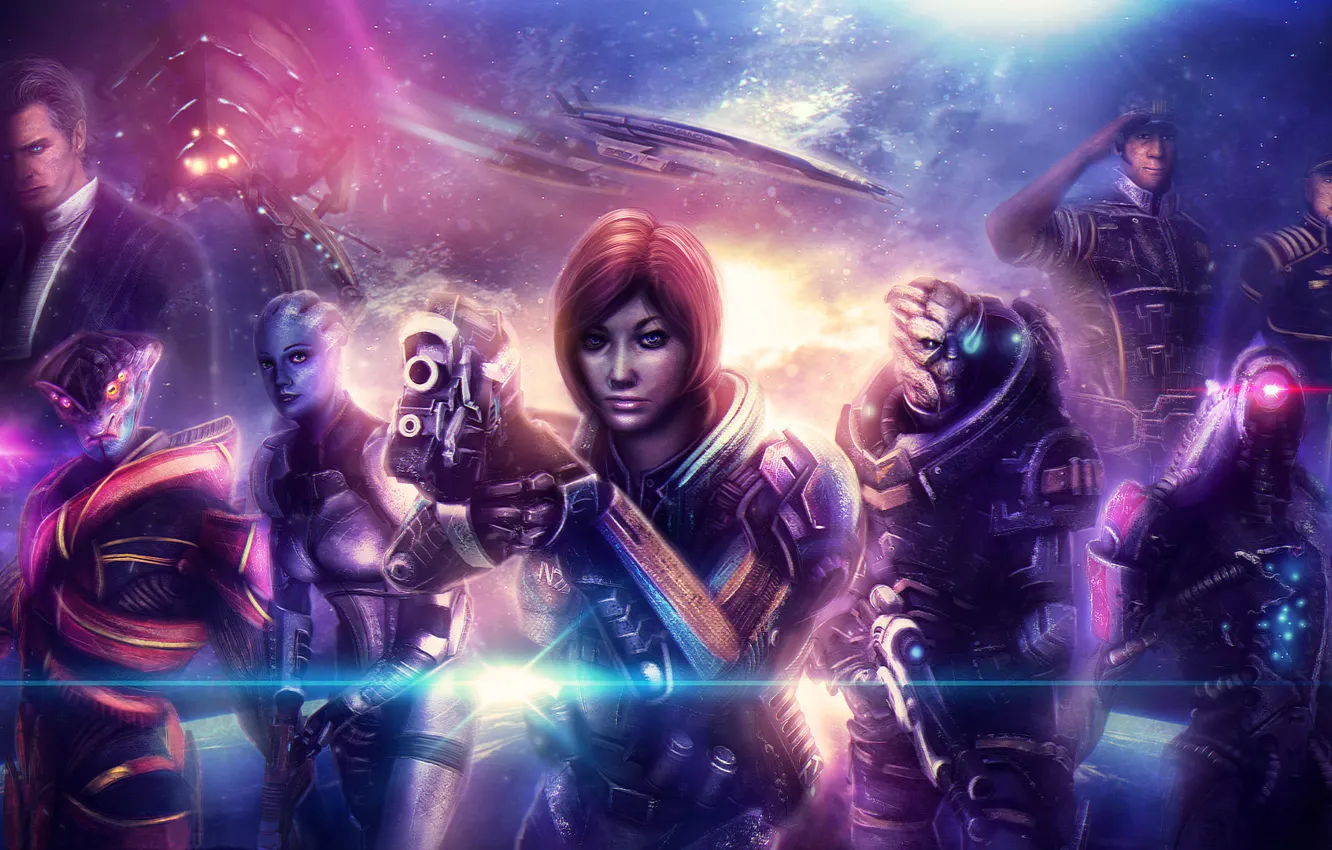 Photo wallpaper mass effect, shepard, geth, javik, cerberus, sovereign, garrus vakarian, legion