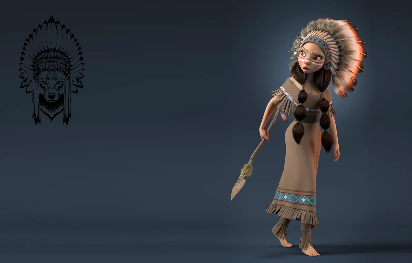 Photo wallpaper Squaw, Native American, Vincent Dromart