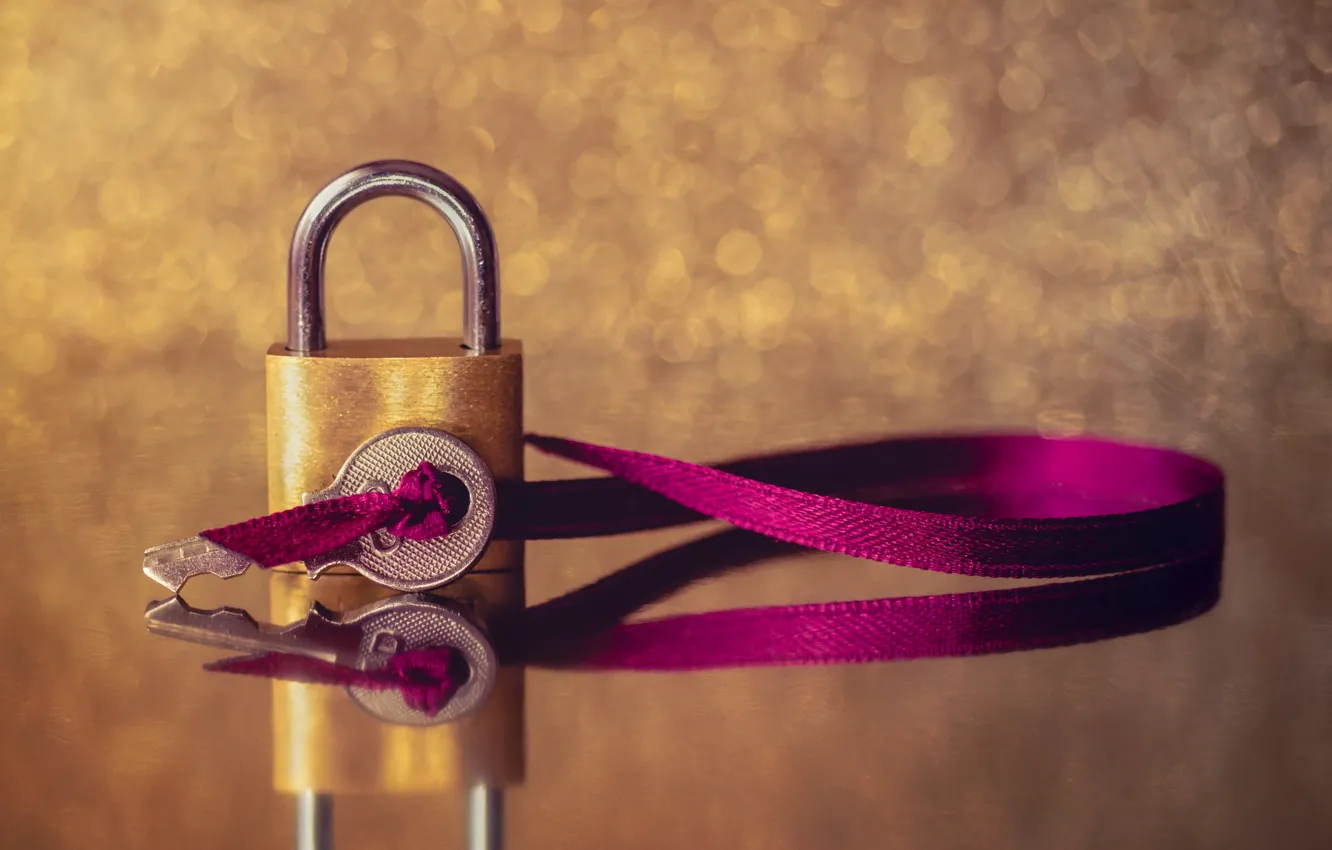 Photo wallpaper castle, key, tape