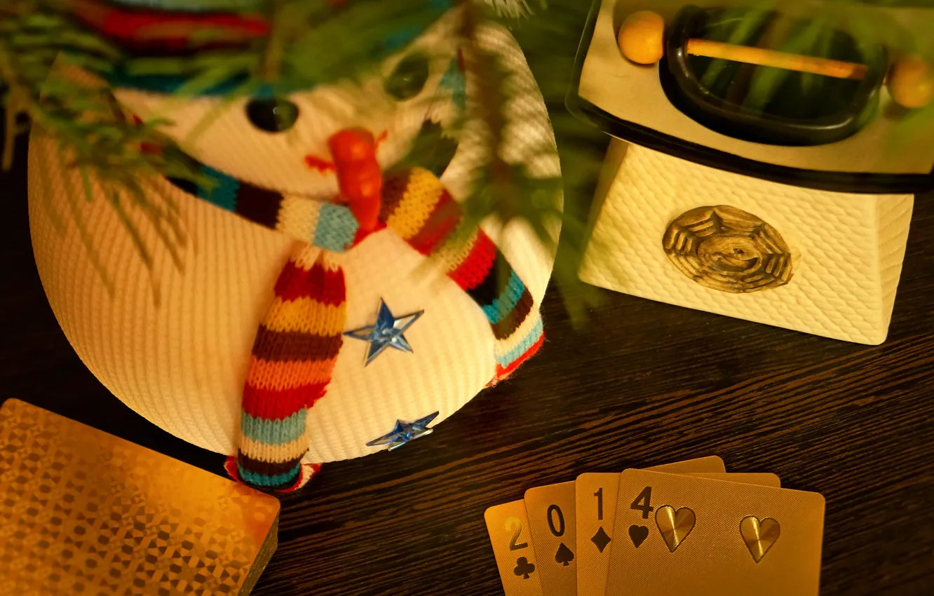 Photo wallpaper winter, gold, holiday, the game, new year, map, Christmas, snowman