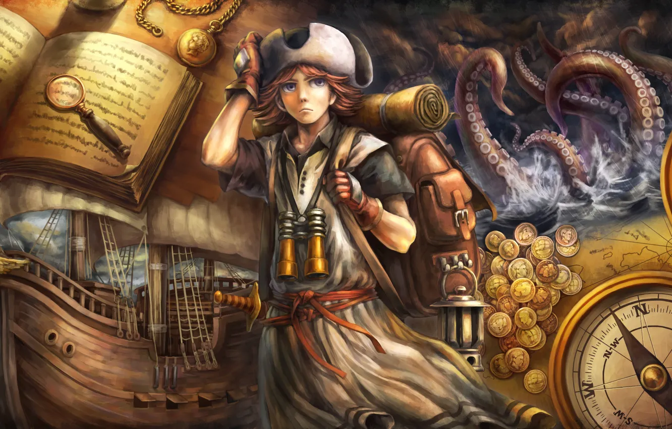 Photo wallpaper sea, hat, Dragon's Crown, ceature