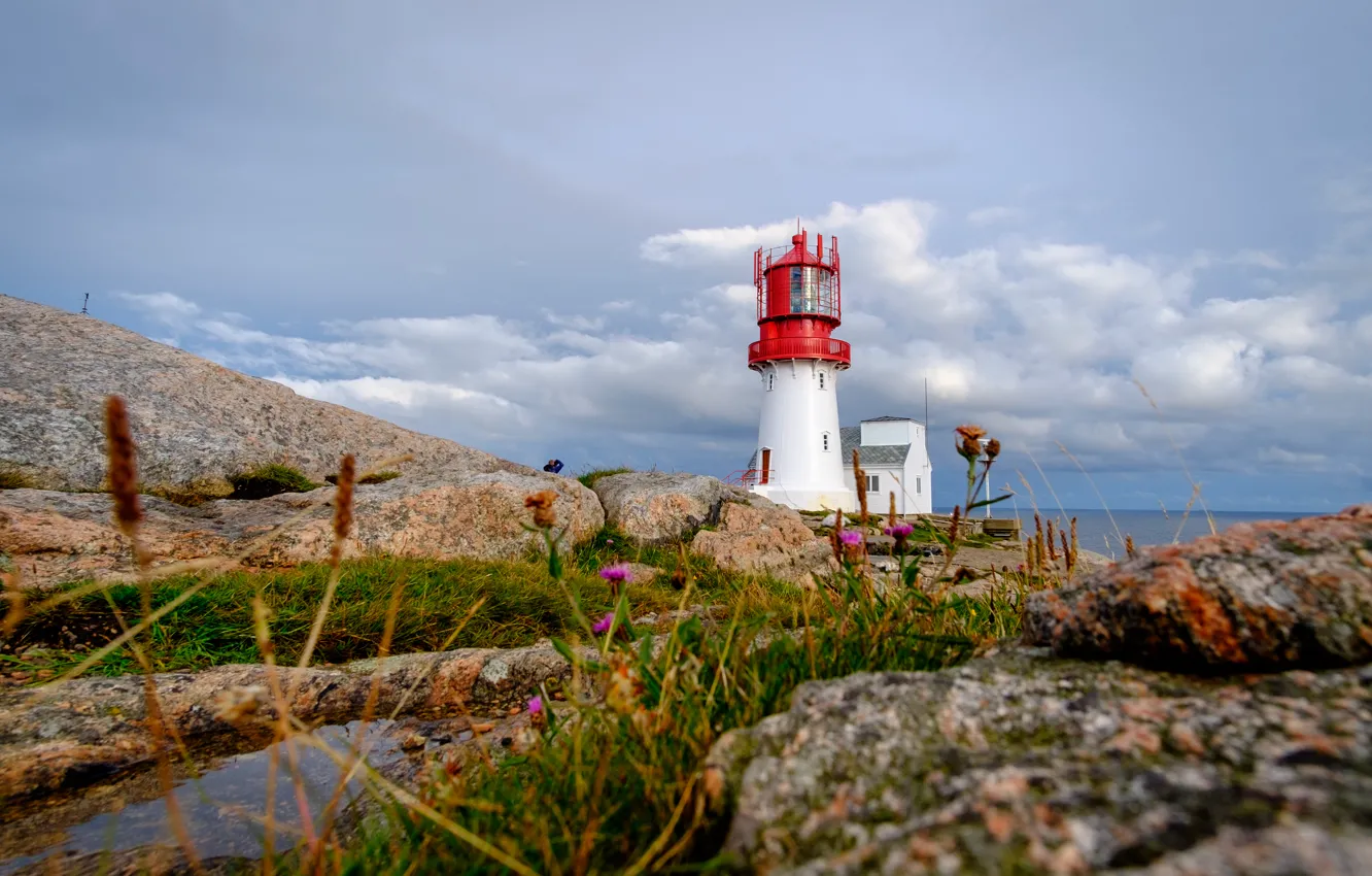 Photo wallpaper coast, lighthouse, Norway, Norway, Have Lindesnes, Lindesnes