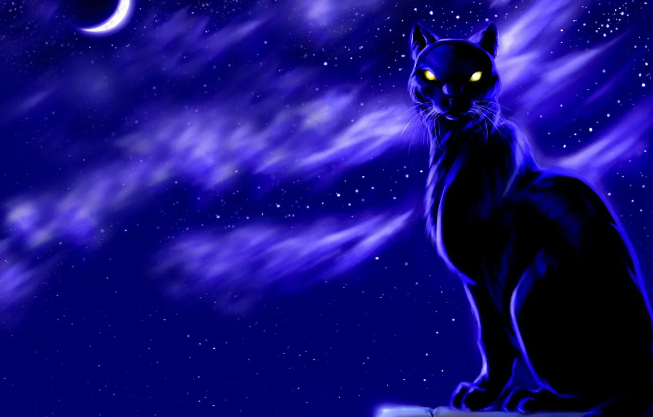 Photo wallpaper night, the moon, figure, Koshak