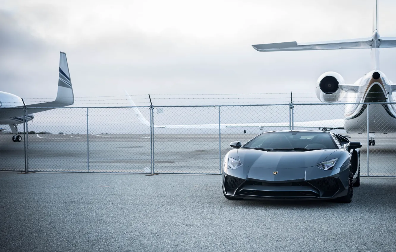 Photo wallpaper Aventador, LP750-4 SV, Airplanes