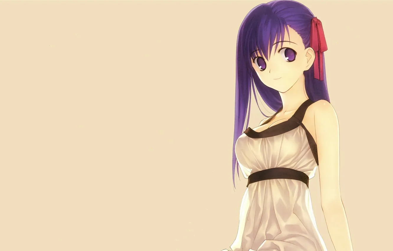 Photo wallpaper girl, anime, dress, beautiful, shyness