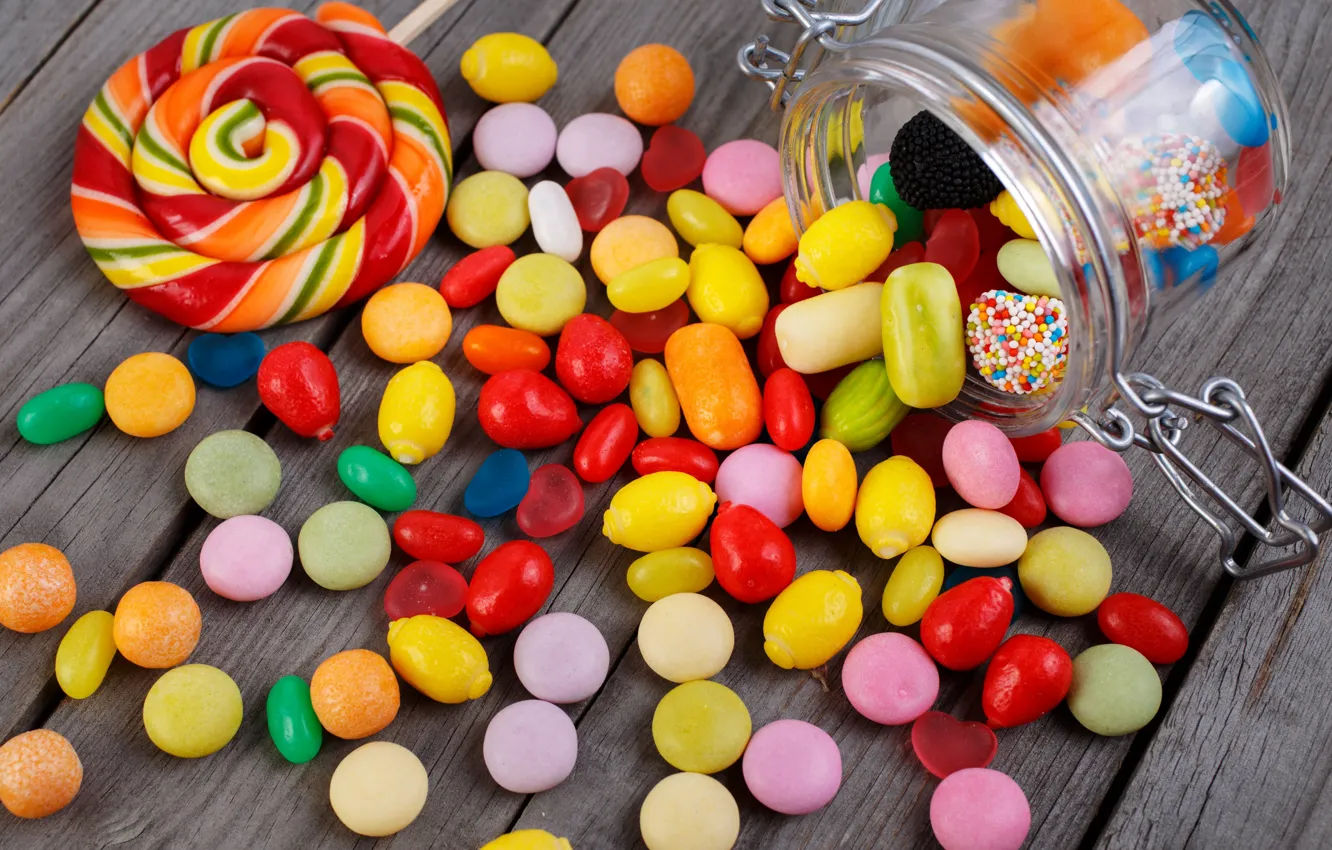 Photo wallpaper Bank, sweets, Lollipop, candy