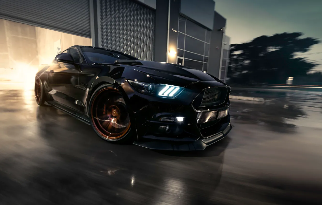 Photo wallpaper Mustang, Ford, Muscle, Car, Black