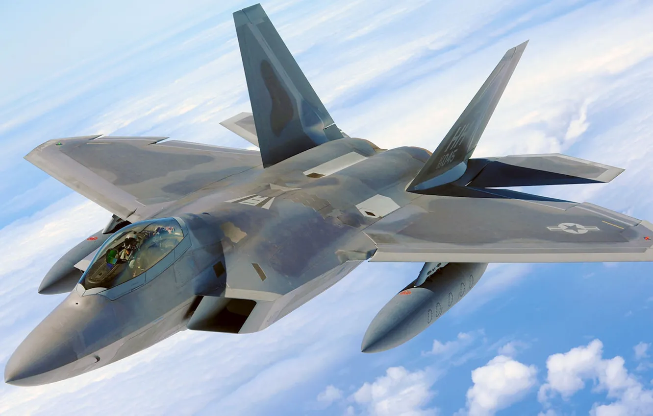 Photo wallpaper F-22, Raptor, Lockheed/Boeing, multi-role fighter, fifth generation
