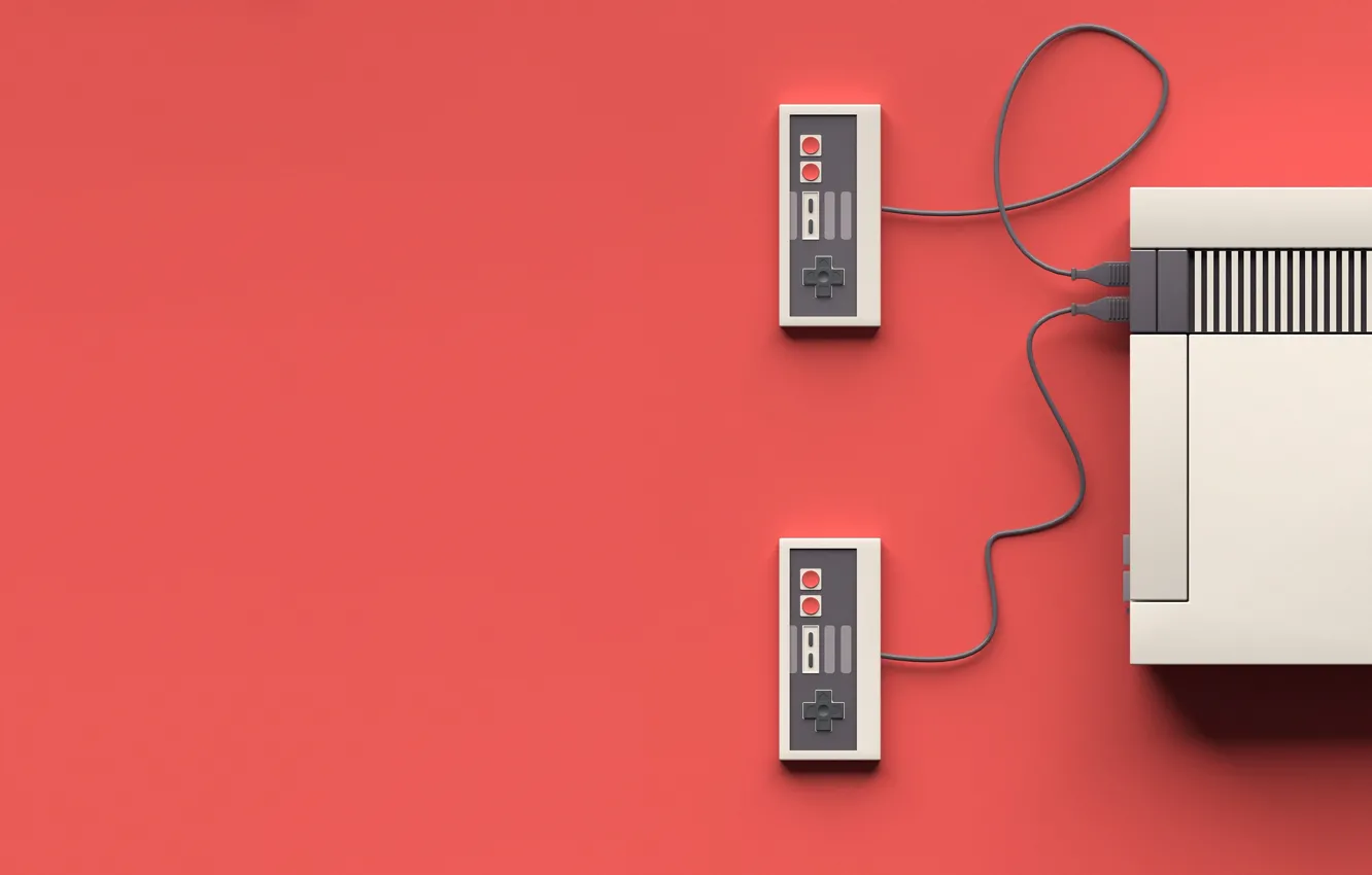 Photo wallpaper retro, rendering, joystick, console, retro, art, Nintendo, Minimalism