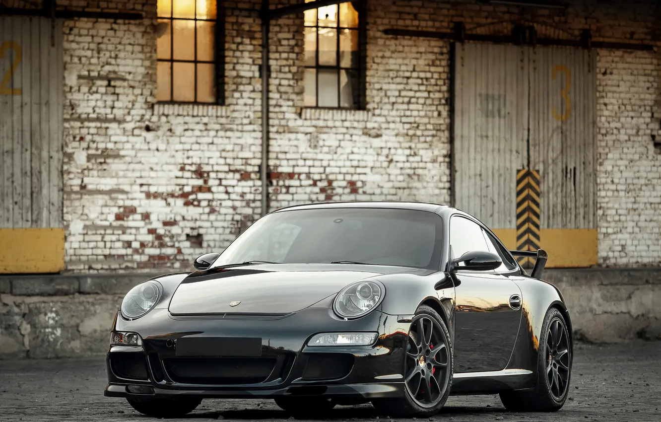 Photo wallpaper the building, Porsche, Parking, Porsche 911 GT3