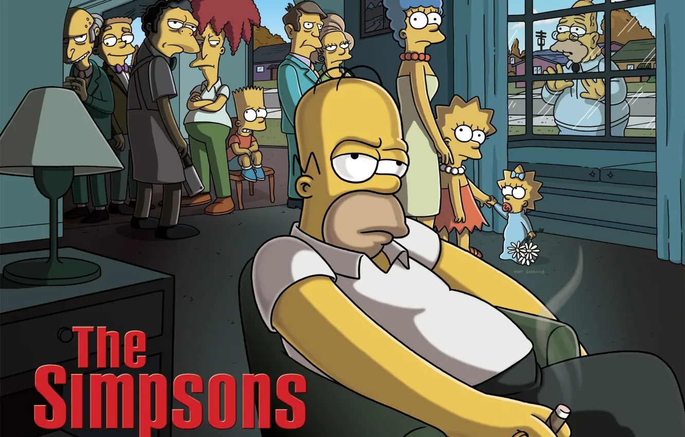 Photo wallpaper parody, Simpsons, characters