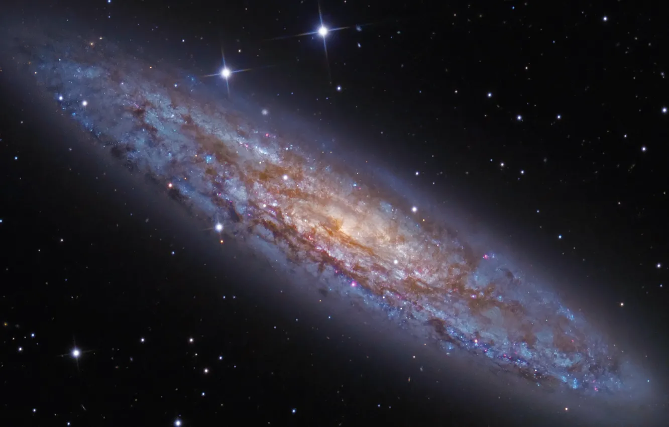 Photo wallpaper space, stars, galaxy, spiral, NGC 253, Sculptor