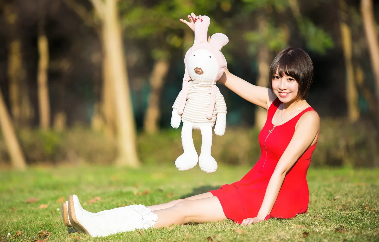 Photo wallpaper summer, mood, toy, girl