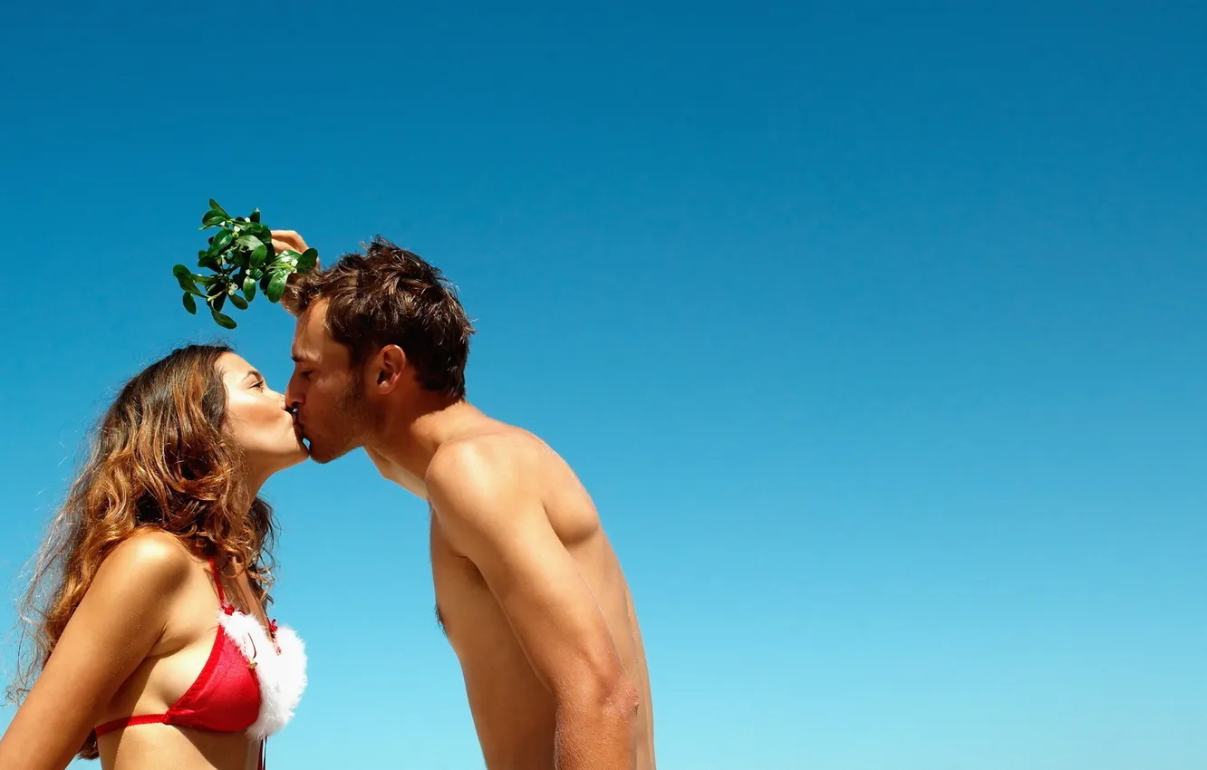 Photo wallpaper girl, mood, kiss, pair, guy, lovers